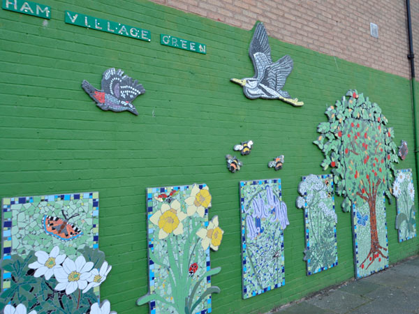 Ham Village Green and mosaic
